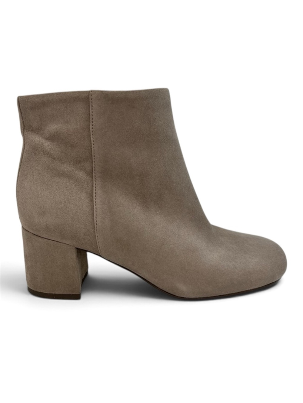 Vionic Sibley Suede Ankle Boot Taupe Comfort Arch Support Side Zip 6 NWOT